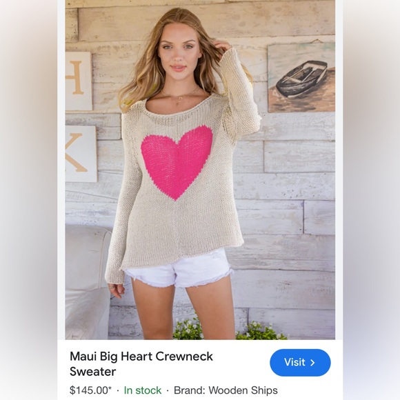 Bluecrush big heart pullover sweater knit! Size XL - Picture 14 of 16